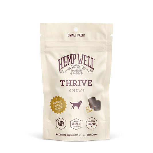 Hemp Well Thrive Chews for Dogs – Support Hip Joint and Heart Health Promotes Immune and Skin Health Organic. – 8 Count